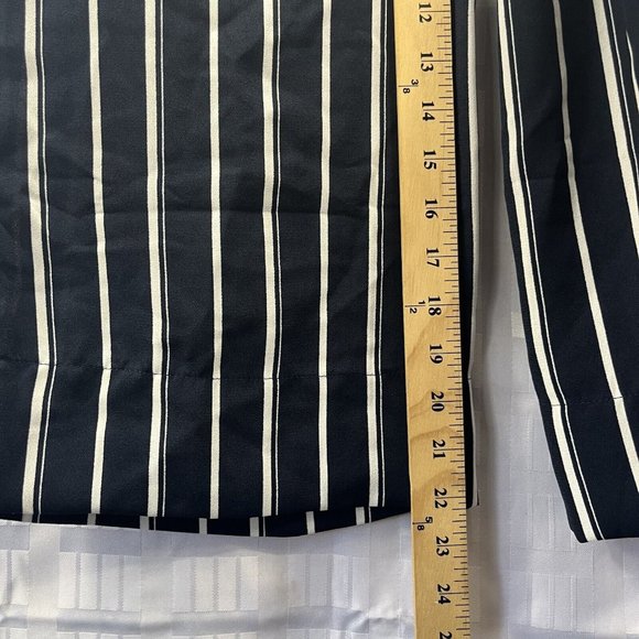 H&M Women Dress Pants Size 2 Blue Stripe Wide Leg High Rise Crop Paperbag - Picture 7 of 15
